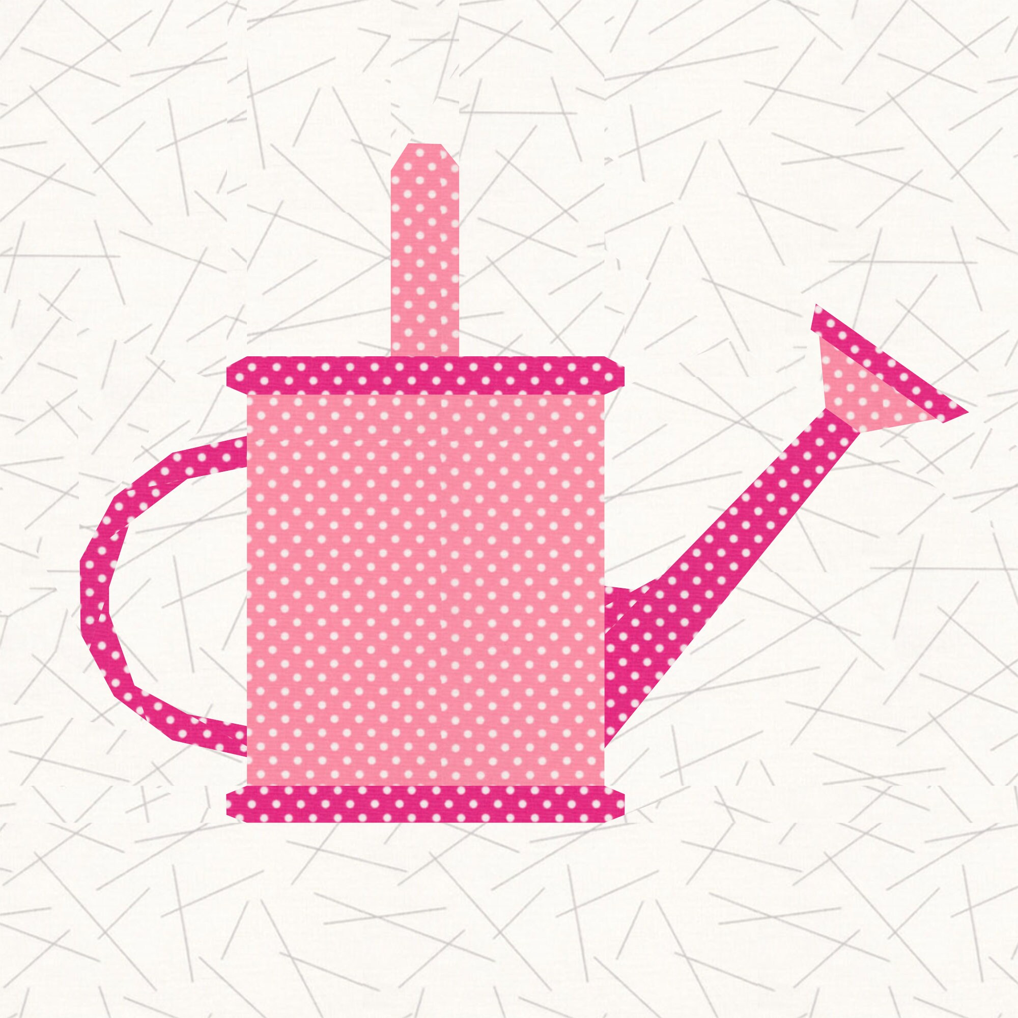 Watering Can, Foundation Paper Piecing Pattern (FPP), Quilt Block, PDF Pattern, 3 sizes