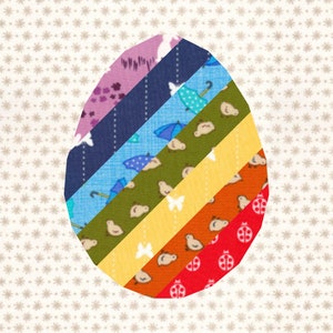Easter Egg, Foundation Paper Piecing Pattern (FPP), Quilt Block, PDF Pattern, 3 sizes