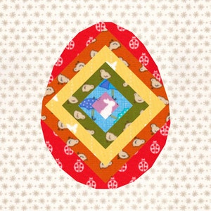 Easter Egg, Foundation Paper Piecing Pattern (FPP), Quilt Block, PDF Pattern, 3 sizes