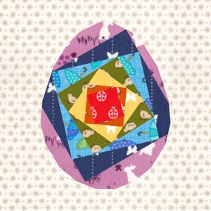 Easter Egg, Foundation Paper Piecing Pattern (FPP), Quilt Block, PDF Pattern, 3 sizes