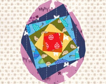 Easter Egg, Foundation Paper Piecing Pattern (FPP), Quilt Block, PDF Pattern, 3 sizes