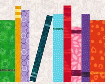 Love to Read, Books, Foundation Paper Piecing Pattern (FPP), Quilt Block, PDF Pattern, 3 sizes