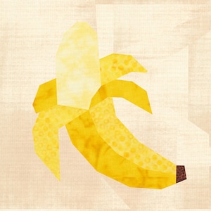 Let&#39;s Go Bananas, Foundation Paper Piecing Pattern (FPP), Quilt Block, PDF Pattern, 3 sizes
