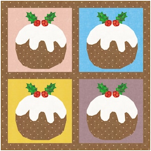 Christmas Pud! Foundation Paper Piecing Pattern (FPP), Quilt Block, PDF Pattern, 3 sizes