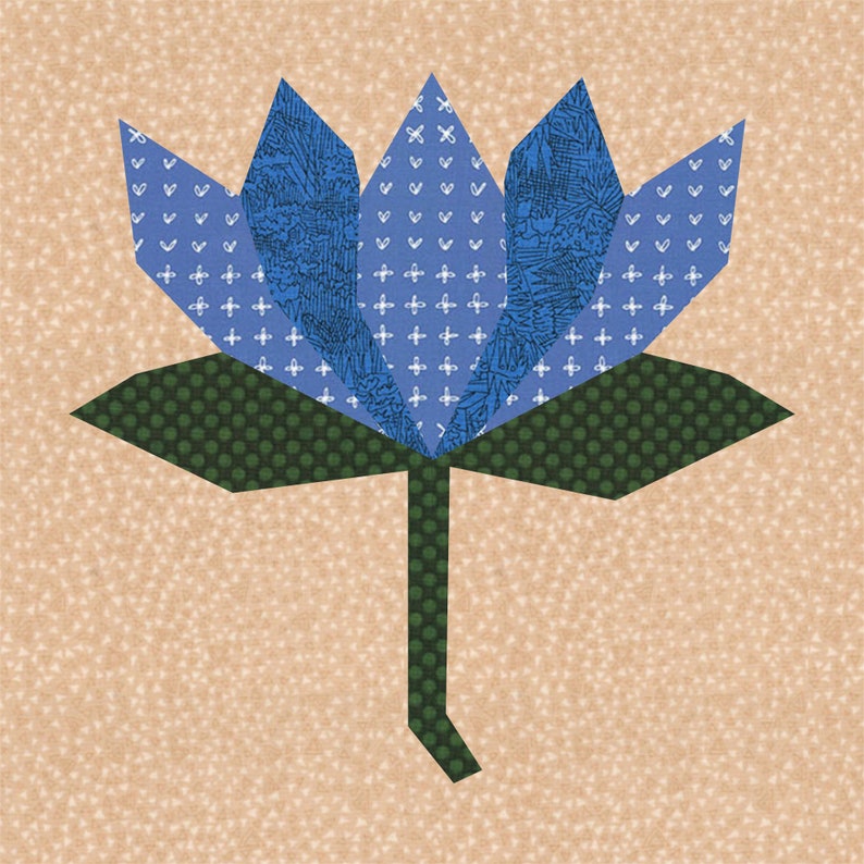 Lotus Flower Foundation Paper Pieced Pattern FPP Quilt Etsy