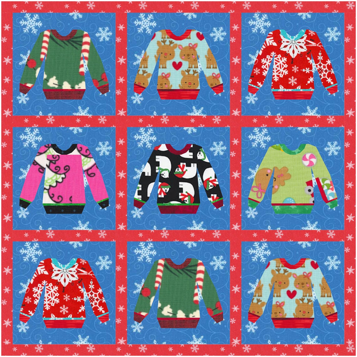 Ugly Sweater Foundation Paper Piecing Pattern FPP Quilt Etsy Denmark