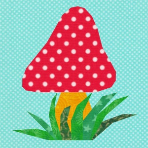 Toadstool, Foundation Paper Piecing Pattern (FPP), Quilt Block, PDF Pattern, 3 sizes