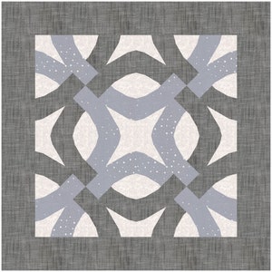 Entwined, Double Wedding Ring Variation, Foundation Paper Piecing Pattern (FPP), Quilt Block, PDF Pattern, 4 sizes