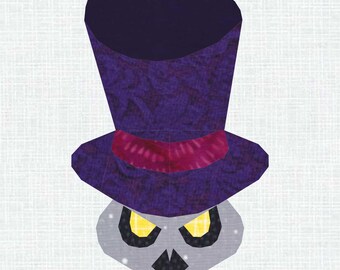 Voodoo Man Quilt Block Pattern: Halloween Witchcraft FPP (PDF Pattern, 4 Sizes)