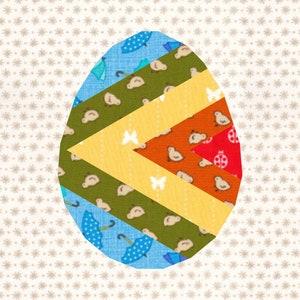 Easter Egg, Foundation Paper Piecing Pattern (FPP), Quilt Block, PDF Pattern, 3 sizes