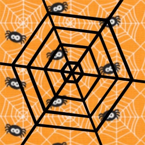 スパイダース ウェブ、ハロウィーン、ファンデーション ペーパー ピーシング パターン (FPP)、キルト ブロック、PDF パターン、3 サイズ
