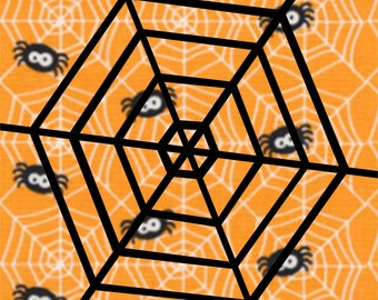 Spiders Web, Halloween, Foundation Paper Piecing Pattern (FPP), Quilt Block, PDF Pattern, 3 sizes