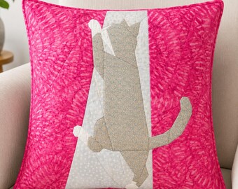 Cat - Curtain Climber – FPP Foundation Paper Piecing – 5 Sizes – PDF