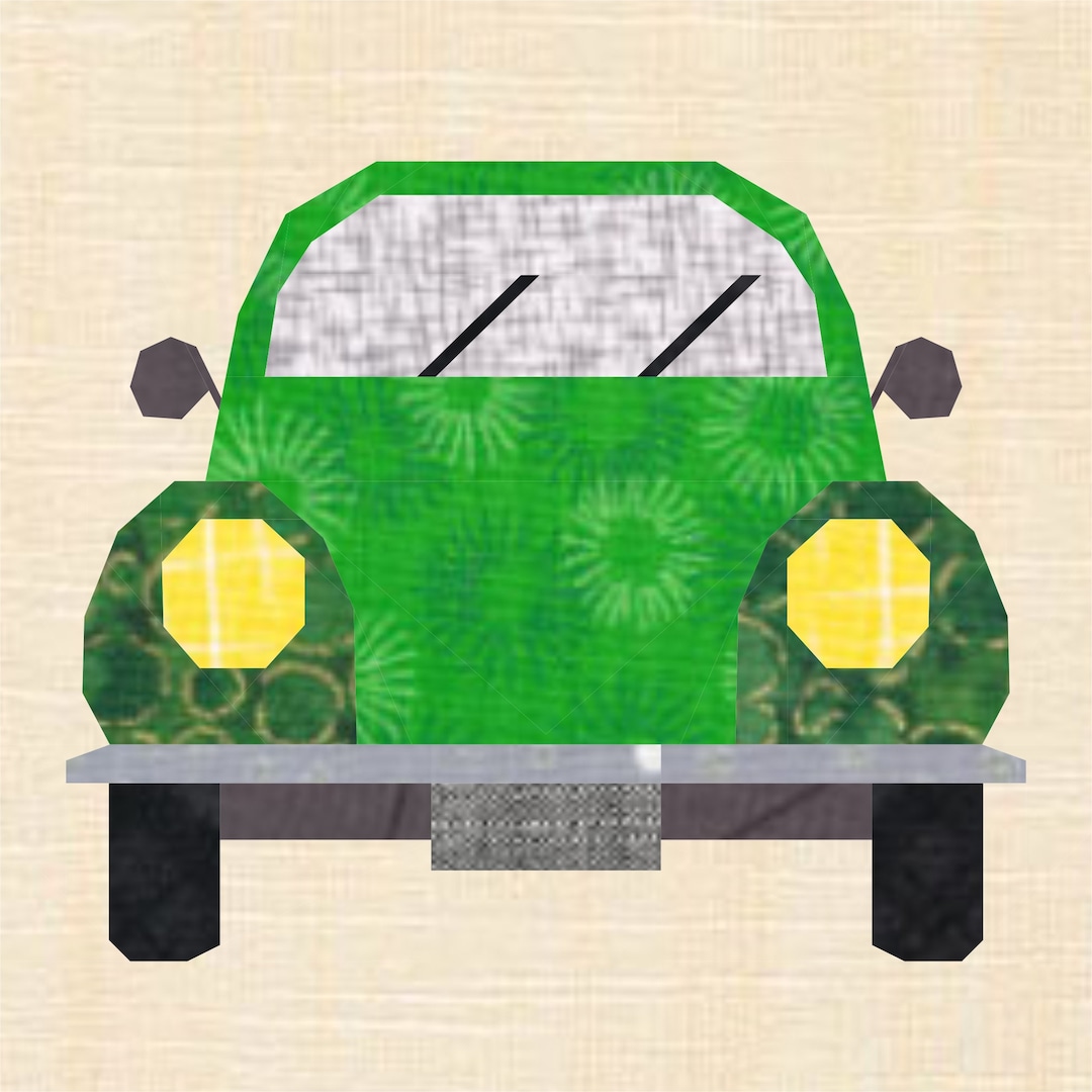 Love Bug Car Foundation Paper Piecing Pattern FPP, Quilt Block, PDF