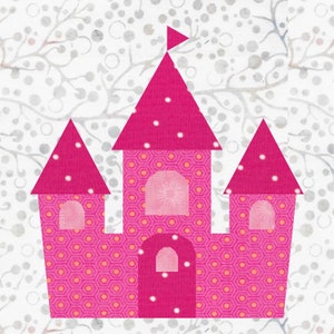 Princess Castle, Foundation Paper Piecing Pattern (FPP), Quilt Block, PDF Pattern, 5 sizes