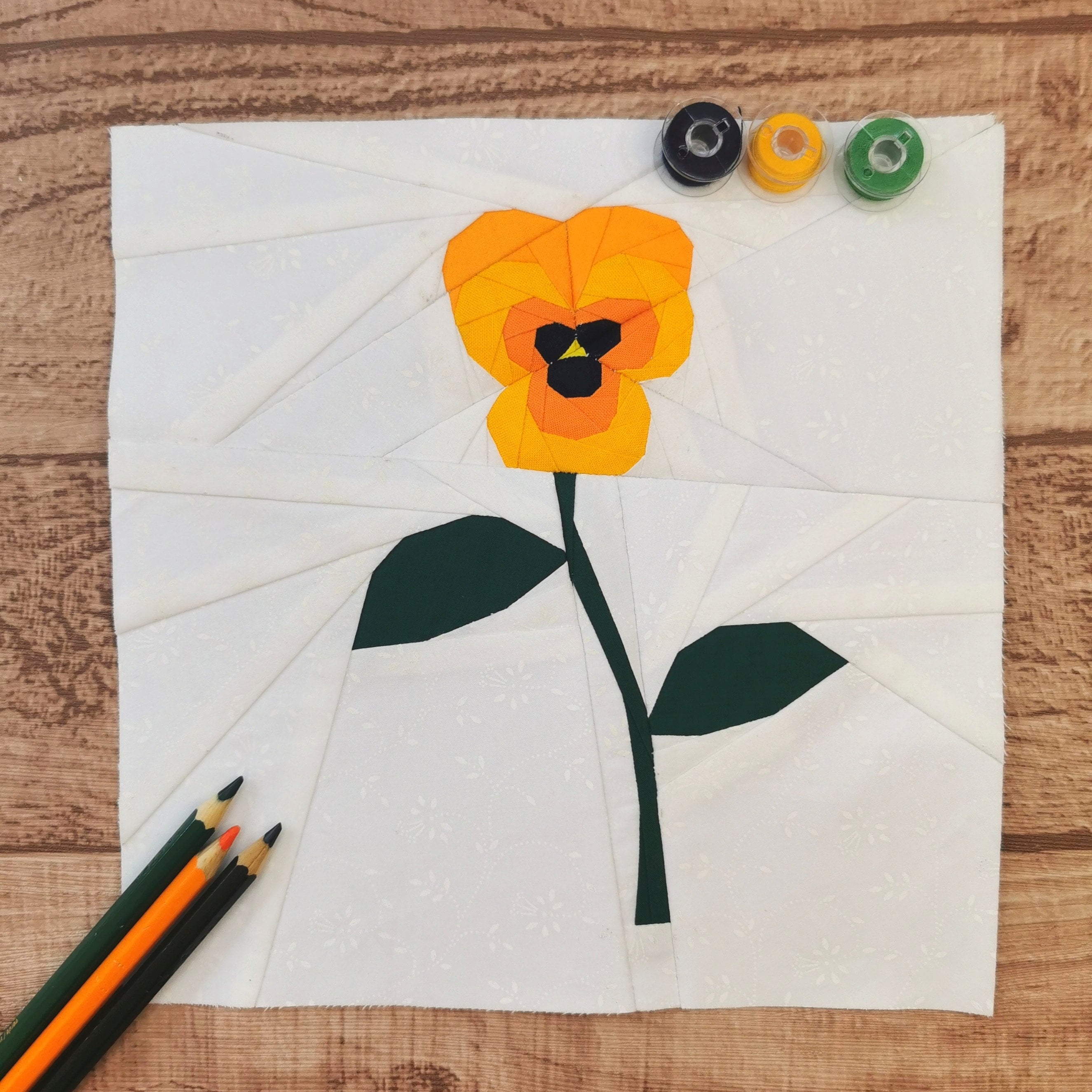 Pansy, Flower Foundation Paper Piecing Pattern (FPP), Quilt Block, PDF ...