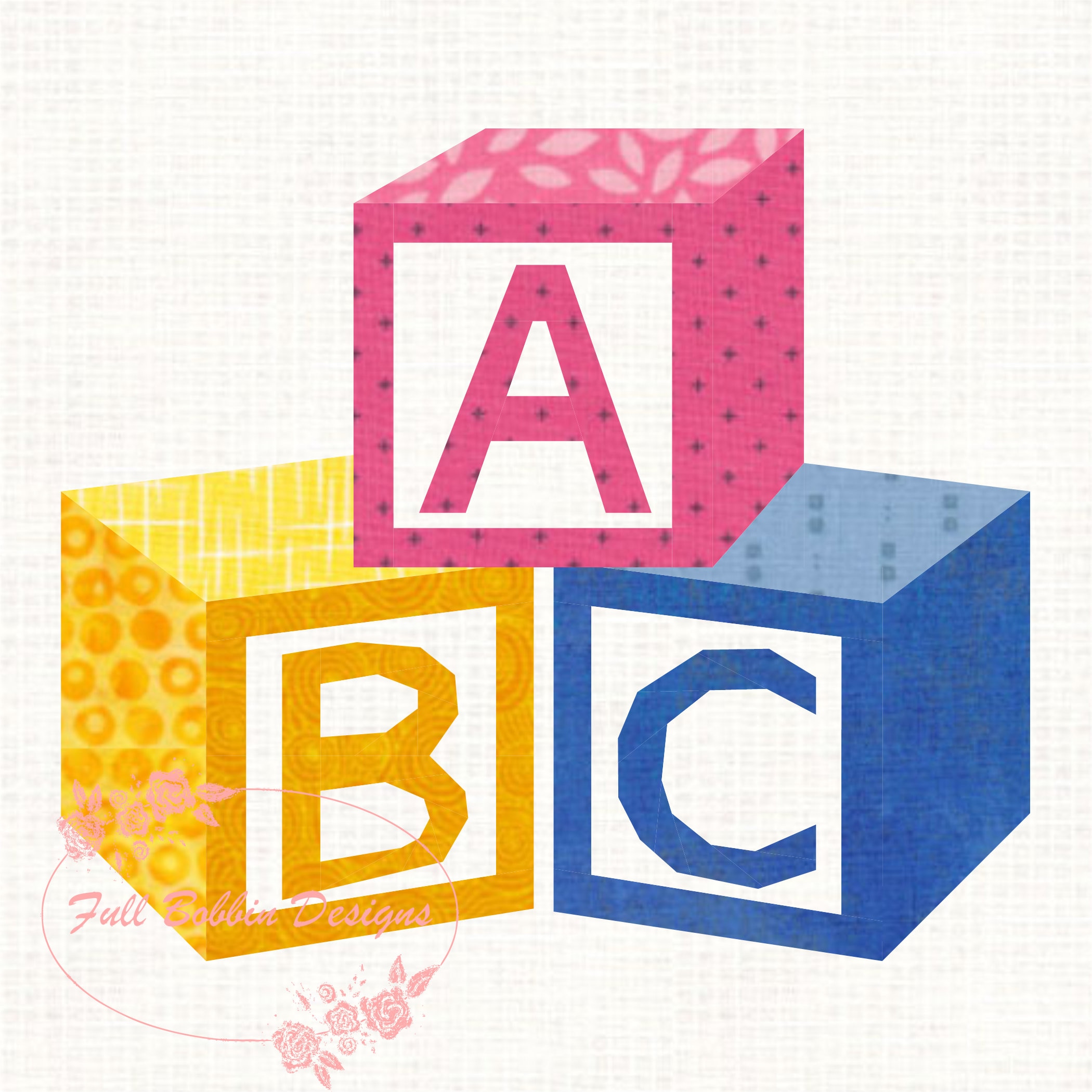 Abcd Pattern Block ABC Blocks, Baby, Foundation Paper Piecing Pattern (FPP), Quilt Block ...