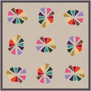 Plakje taart, Foundation Paper Piecing Pattern (FPP), Quilt Block, PDF-patroon, 3 maten