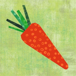 Carrot Foundation Paper Piecing Pattern (FPP), Quilt Block, PDF Pattern, 3 Größen