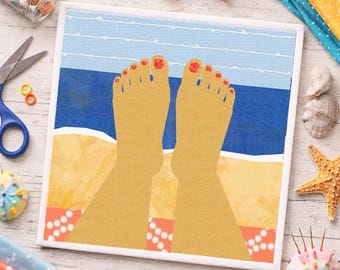Beach Days Quilt Block, Foundation Paper Piecing Pattern (PDF Pattern) 4 sizes each