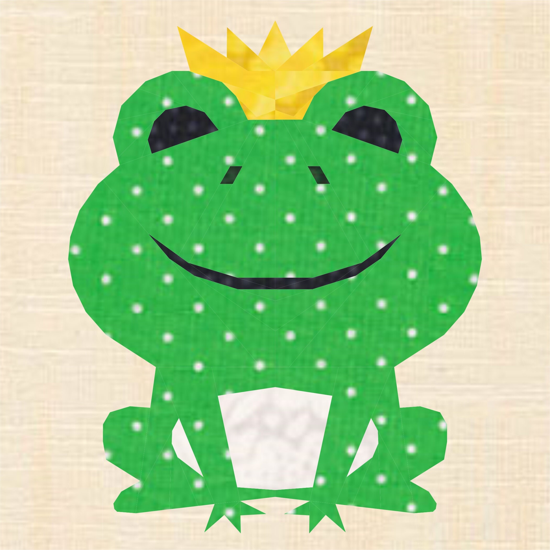 Frog Prince, Foundation Paper Piecing Pattern (FPP), Quilt Block, PDF ...