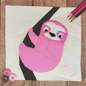 Sloth, Foundation Paper Piecing Pattern (FPP Pattern), Quilt Block, PDF Pattern, 4 sizes