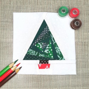 Christmas Tree, Foundation Paper Piecing Pattern (FPP), Quilt Block, PDF Pattern, 7 Sizes Included