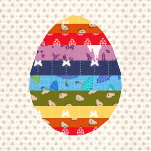 Easter Egg, Foundation Paper Piecing Pattern (FPP), Quilt Block, PDF Pattern, 3 sizes