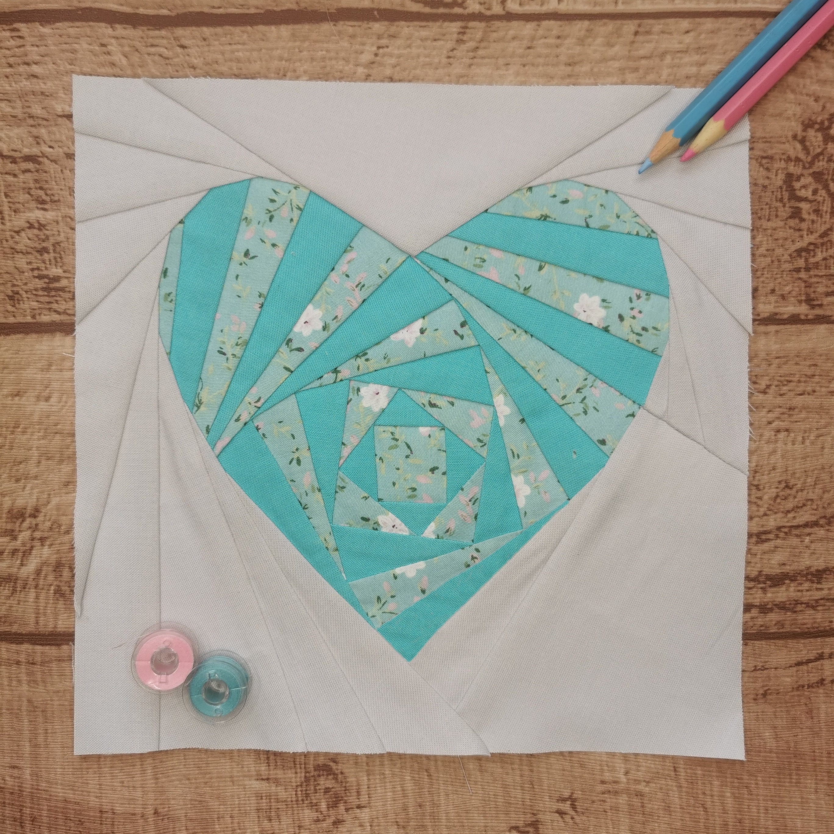 Heart Lens, Foundation Paper Piecing Pattern (FPP), Quilt Block, PDF ...