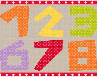 Funky Numbers, Foundation Paper Piecing Pattern (FPP), Quilt Block, PDF Pattern, 2 sizes