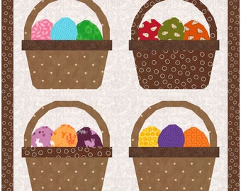Easter Basket Quilt Block, Foundation Paper Piecing Pattern (PDF) 3 sizes