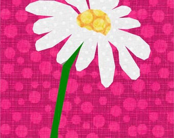 Daisy, Foundation Paper Piecing Pattern, Quilt Block, (PDF), 5 sizes
