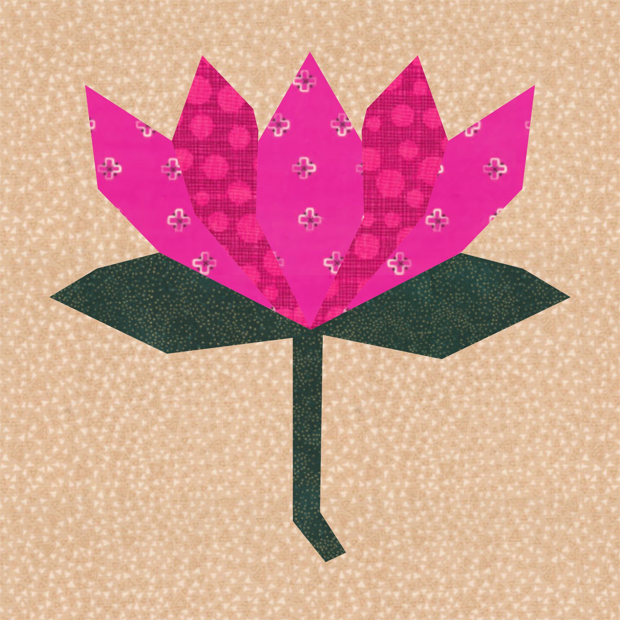 Lotus Flower Foundation Paper Pieced Pattern FPP Quilt Etsy UK