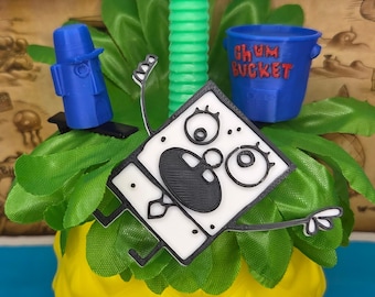 ¡Brotes de Fondo de Bikini! DoodleBob Chum Bucket La casa de Calamardo