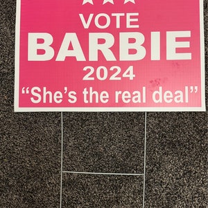 ALL NEW BARBIE 2024 Election Style Yard Signs image 2