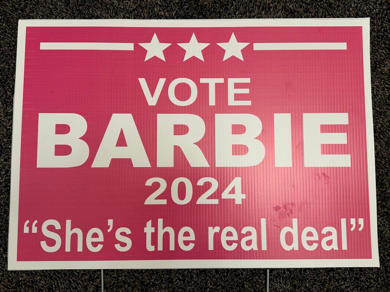 ALL NEW BARBIE 2024 Election Style Yard Signs image 1