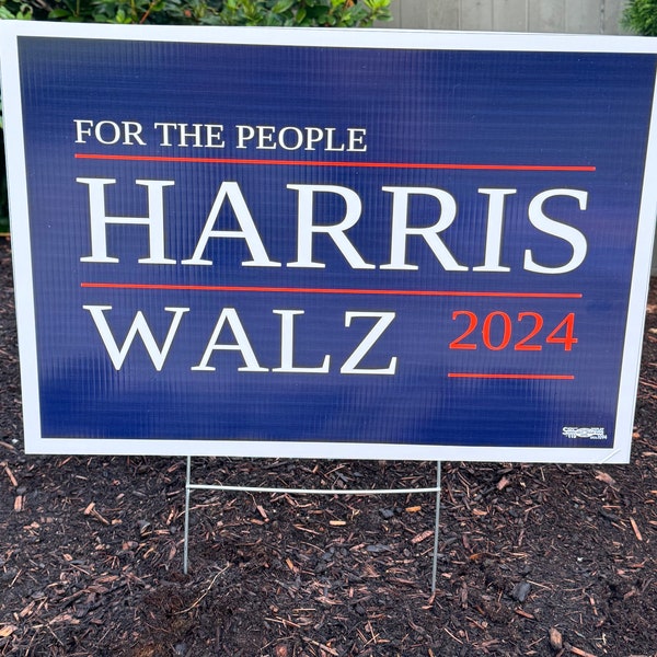 Harris Walz Yard Flag Etsy