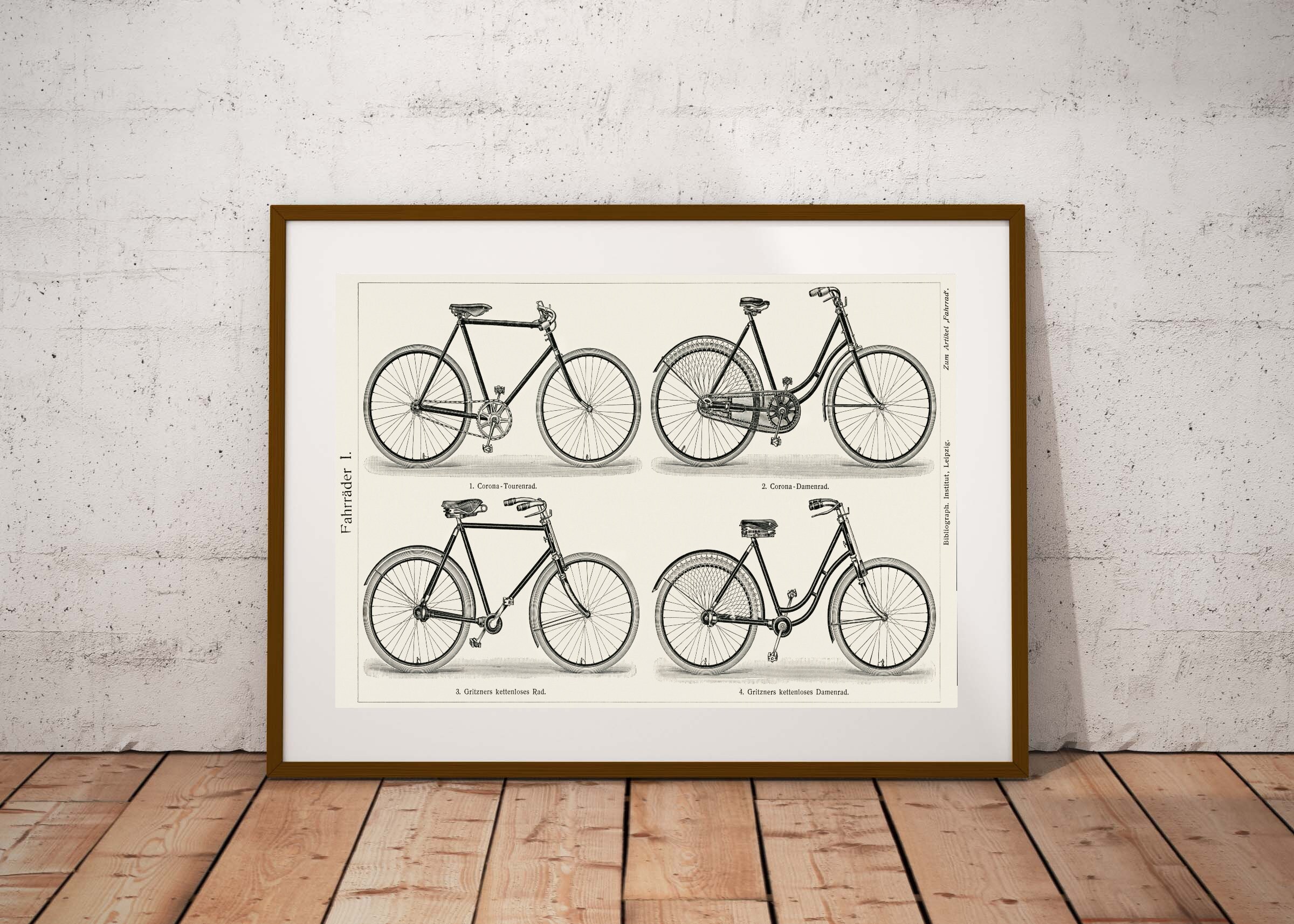 Bicycle Bike Cycling Antique Vintage Wall Art Print | Etsy