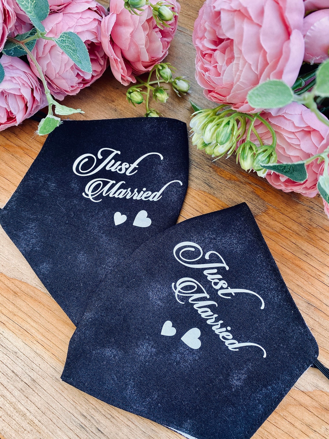 Just Married Wedding Face Masks Bride Groom Wedding Face Etsy