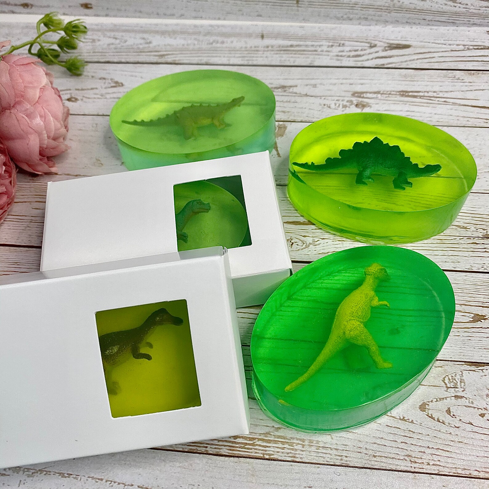 Organic Natural Kids Dinosaur Soap with Toy Inside / Best Etsy