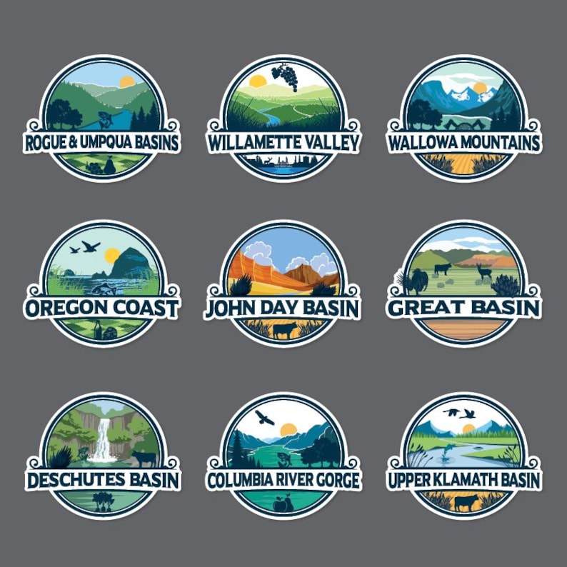 Sticker Bush Oregon Oregon Zones Vinyl Stickers, Weatherproof Sticker, Water Bottle Sticker ...