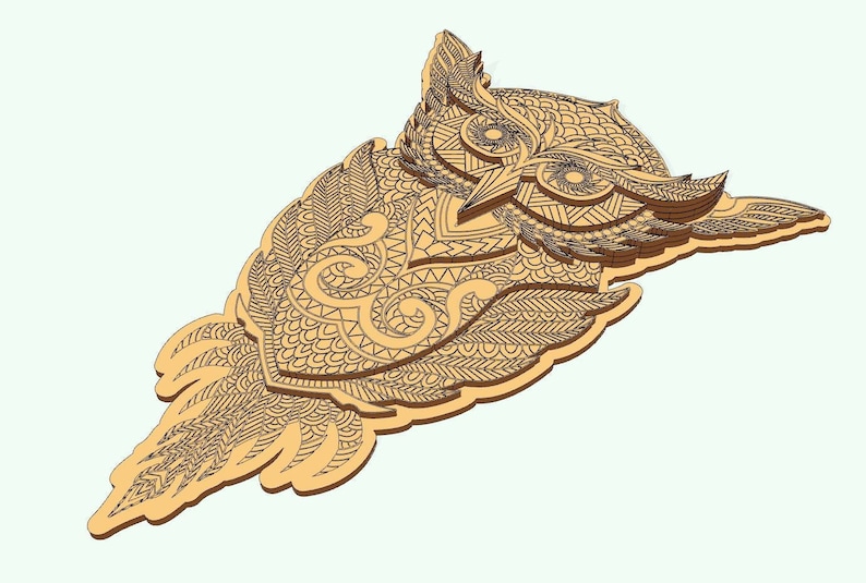 Download Multilayer Mandala Owl Lasecut Files DFXSVG 3d Mandala Svg ...