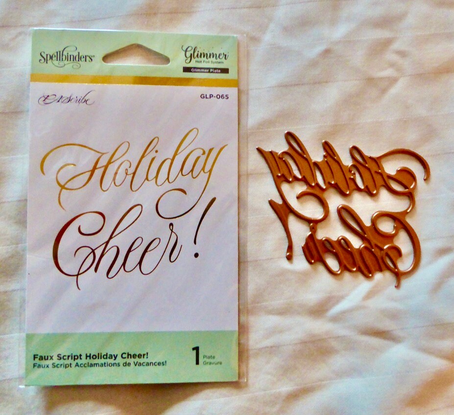 Glimmer Hot Foil Plate by Spellbinders holiday Cheer GLP-065 Foil Transfer  Letterpress 