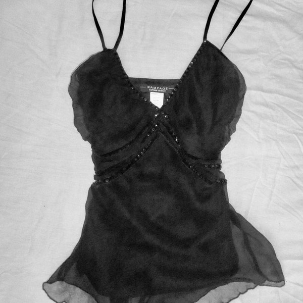 Vintage Fairy Cut Spaghetti Top Sequin Detail main image 0