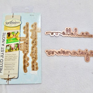 Spellbinders Ensemble de 2 matrices de découpe « Bonjour, juste une note » D-lites Sentiments Five S2-141 Pochoir à découper