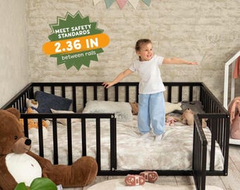 Montessori Bed, Toddler Floor Bed, Busywood Platform Bed, Kids Floor Bed, Loft Bed, Low Bed Frame, Twin Bed, Baby Nursery, Bedroom Decor