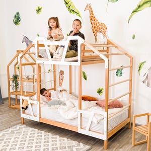 Toddler Tower Bed, Montessori Bed, Bunk Bed Frame, Twin Bed, Nursery Decor, Kids Playroom, Montessori Toys, Loft Kids Bed, Indoor Playground