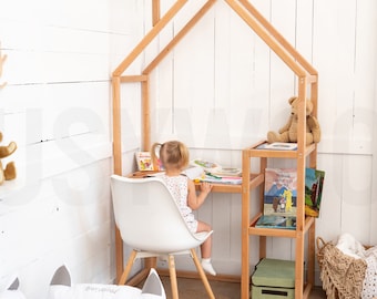 Montessori Table, Toddler Table, Montessori Bookshelf, Kids Table, Homeschool, Montessori Furniture, Nursery, Writing Desk, Solid Wood Desk