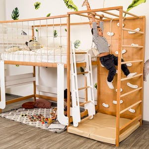 Etagenbett, Montessori Bett für Zwillinge, Kleinkindbett, Einzelbett, Etagenbett für Kinder, Montessori Möbel, Bettrahmen, Kinderzimmer Dekor, Kleinkind-Fitnessstudio