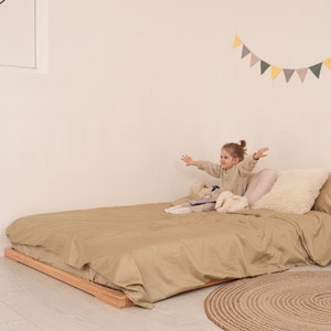 Low Profile Bed, Japanese Joinery Bed Frame, Tatami Platform Bed, Loft Bed, Wood Floor Bed, Handmade Furniture, Futon Base, Minimalist Bed